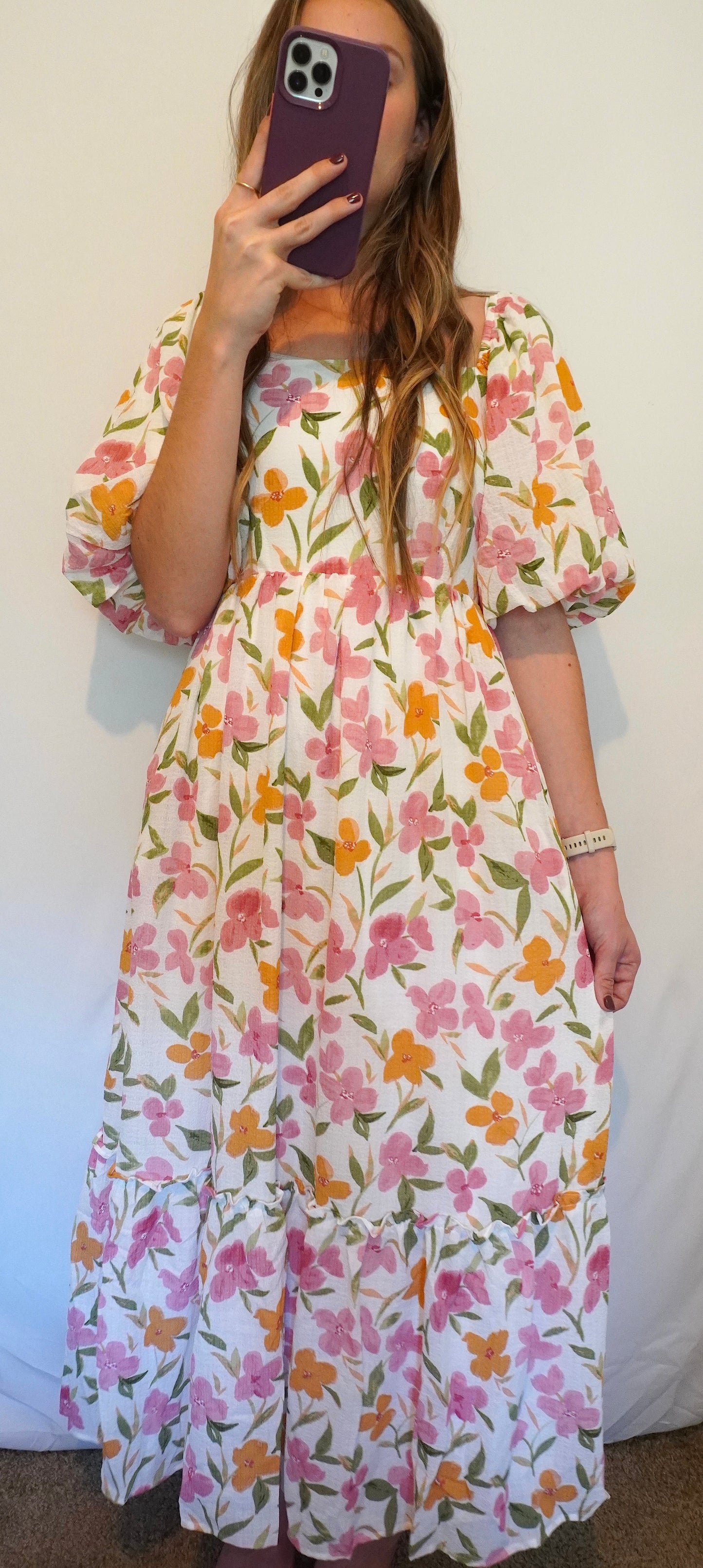 Sunday Love Puff Sleeve Maxi Dress