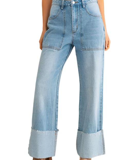High-Waisted Wide Leg Jeans