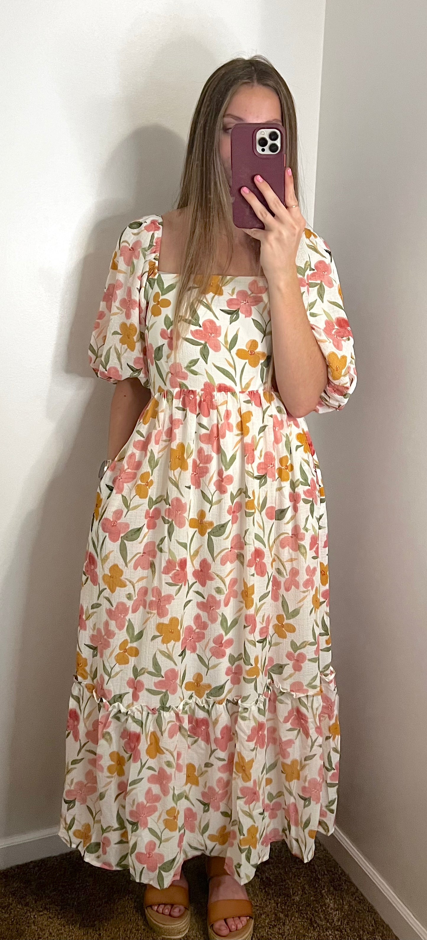 Sunday Love Puff Sleeve Maxi Dress